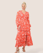 Radiance Ruffle Maxi Dress – Floral Elegance for Every Occasion - British D'sire