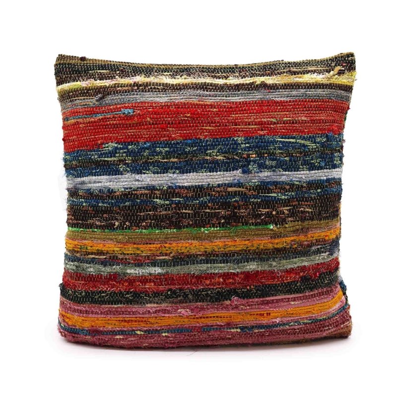 Rag Rug Cushion Covers - Natural Greens - Rag Rug Cushion Covers - British D'sire Main image