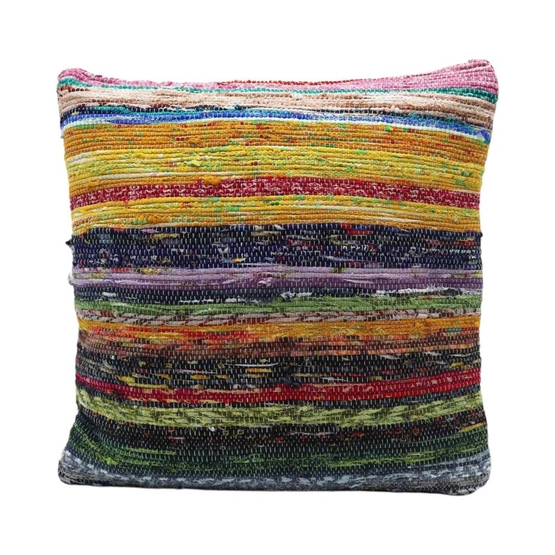 Rag Rug Cushion Covers - Sunrise Oranges - Rag Rug Cushion Covers - British D'sire Main image