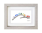 Rainbow Birds on Branch - Sea Glass & Driftwood Picture - Framed Unique Handmade - Sea Glass Art - Sea glass picture - British D'sire