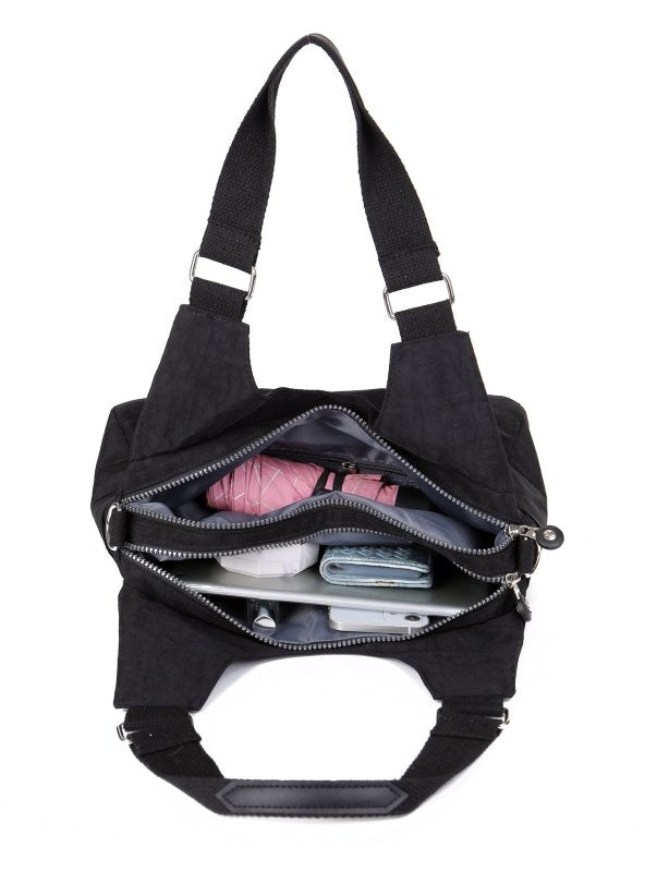 Rainbow Colours Cross Body Tote Shoulder Bag Multiple Zip Compartments Secondary image