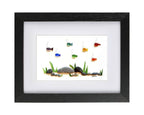 Rainbow Fish - Sea Glass & Driftwood Picture - Framed Unique Handmade - Sea Glass Art - Sea glass picture - British D'sire