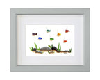 Rainbow Fish - Sea Glass & Driftwood Picture - Framed Unique Handmade - Sea Glass Art - Sea glass picture - British D'sire