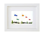 Rainbow Fish - Sea Glass & Driftwood Picture - Framed Unique Handmade - Sea Glass Art - Sea glass picture - British D'sire