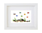 Rainbow Fish - Sea Glass & Driftwood Picture - Framed Unique Handmade - Sea Glass Art - Sea glass picture - British D'sire