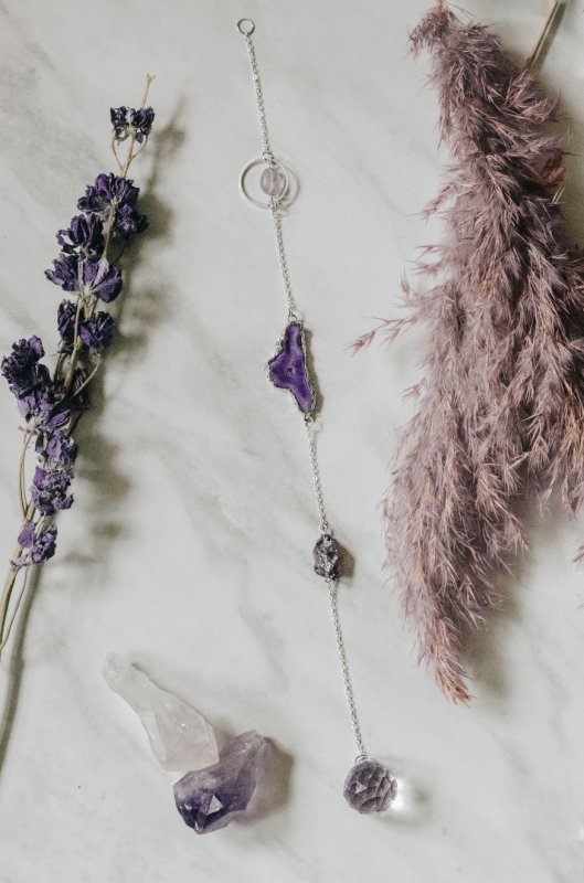 Raw Amethyst Crystal Window Suncatcher - Suncatchers - British D'sire
