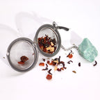 Raw Crystal Gemstone Tea Strainer - Aquamarine - Raw Crystal Gemstone Tea Strainer - British D'sire