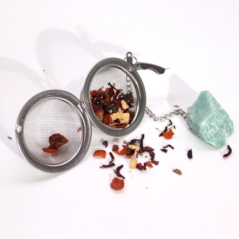 Raw Crystal Gemstone Tea Strainer - Aquamarine - Raw Crystal Gemstone Tea Strainer - British D'sire