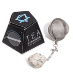 Raw Crystal Gemstone Tea Strainer - Rainbow Moonstone - Raw Crystal Gemstone Tea Strainer - British D'sire