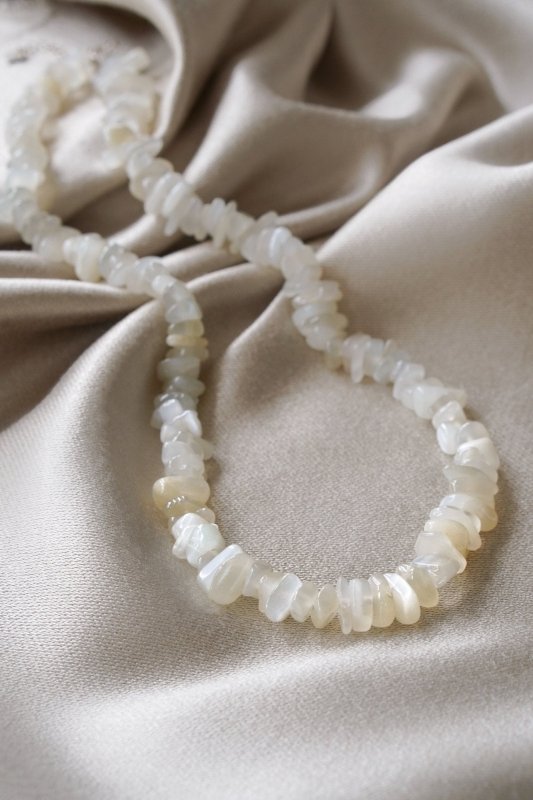 Raw Moonstone Chip Collar Necklace - Necklaces - British D'sire Main image