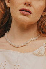Raw Moonstone Chip Collar Necklace - Necklaces - British D'sire