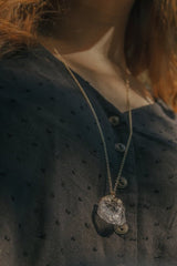 Raw Quartz Crystal Pendant in Gold - Necklaces - British D'sire
