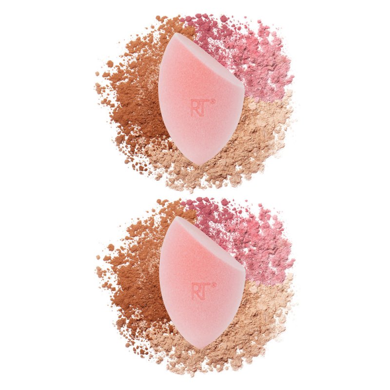Real Techniques New Foam Technology Miracle Powder Sponge for Even Powder Application, 2 Pack - Makeup Sponges - British D'sire