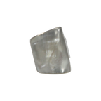 Coral misshaped colourful rectangle ring with sterling silver base by Sundari jewellery