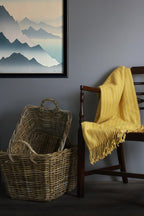 Rectangular Grey Rattan Floor Storage Basket - Storage Baskets - British D'sire