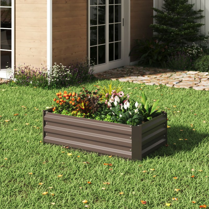 Rectangular Metal Raised Bed Kit Raised Garden Bed Outdoor Seed Bed Garden Bed 100 cm W x 60 cm D - Raised Garden Bed - British D'sire Main image