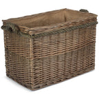 Rectangular Rope Handled Wicker Log Basket - Log Baskets - British D'sire