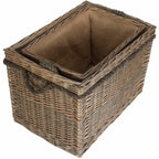 Rectangular Rope Handled Wicker Log Basket - Log Baskets - British D'sire