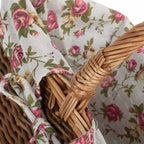 Rectangular Unpeeled Willow Shopping Basket With Garden Rose Lining - Shopping Baskets - British D'sire