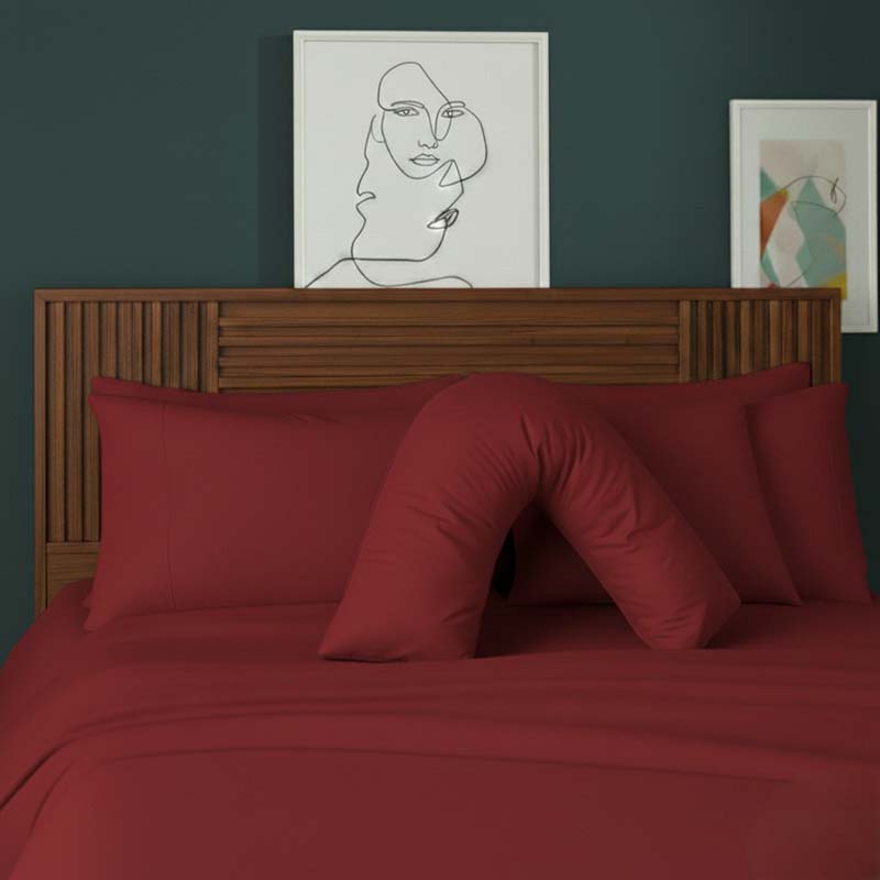 V Shape Pillowcase for Support Maternity Pillows Polycotton Easy Care - Mustard