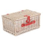 Red and White Gingham 2 Person Fitted Wicker Picnic Basket - Fitted Picnic Baskets - British D'sire