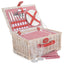 Red and White Gingham 2 Person Fitted Wicker Picnic Basket - Fitted Picnic Baskets - British D'sire