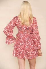 Red Floral Mini Dress - mini dress - British D'sire
