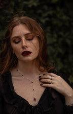 Red Garnet Halloween Single Drop Necklace - Necklaces - British D'sire