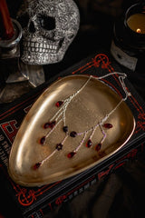 Red Garnet "Queen of The Damned" Halloween Choker Necklace - Necklaces - British D'sire