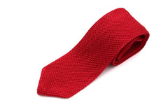 Red Knitted Silk Tie - All Products - British D'sire