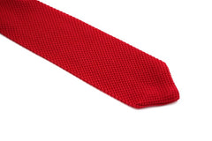 Red Knitted Silk Tie - All Products - British D'sire