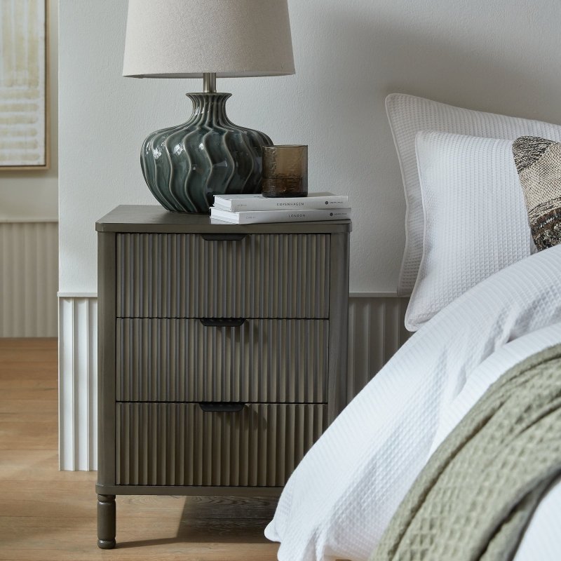 Reed Collection 3 Drawer Bedside Table - Tables - British D'sire