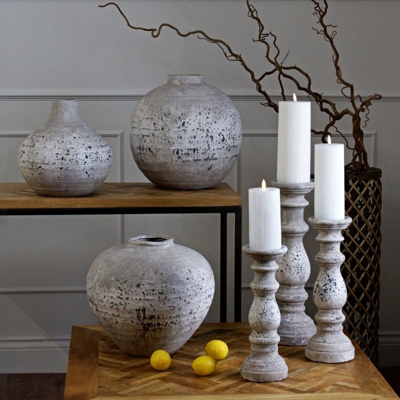 Regola Stone Ceramic Vase - White Ceramic Decorative Vase - Vases - British D'sire