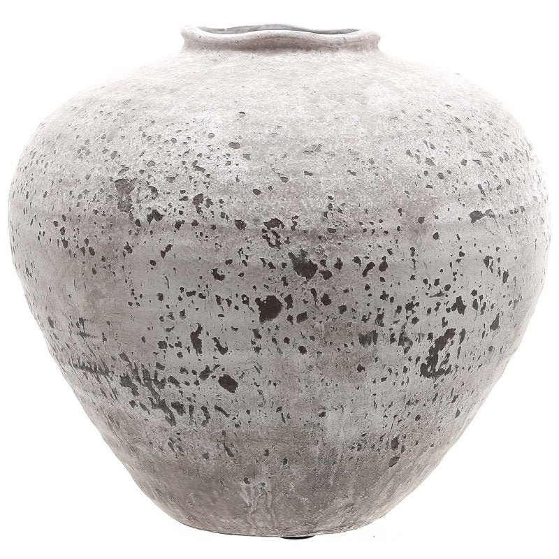 Regola Stone Ceramic Vase - White Ceramic Decorative Vase - Vases - British D'sire
