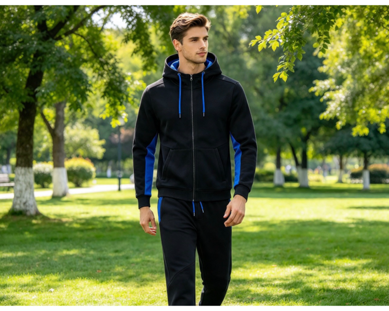 Regular Fit Full Zip Hooded Fleece Tracksuit - Tracksuit - British D'sire