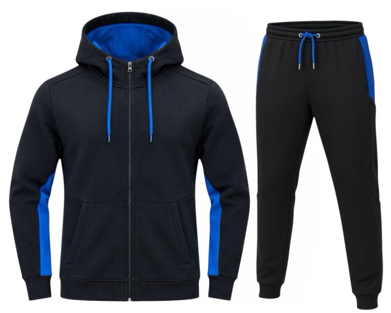 Regular Fit Full Zip Hooded Fleece Tracksuit - Tracksuit - British D'sire