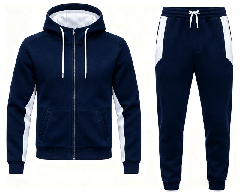Regular Fit Full Zip Hooded Fleece Tracksuit - Tracksuit - British D'sire