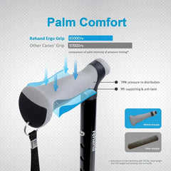 Rehand All Terrain Folding Walking Stick, Walking Sticks for Women & Men, Pivot Tip and Heavy Duty Mobility Aid, Adjustable Walking Stick for Elderly & Ladies - Cane - British D'sire