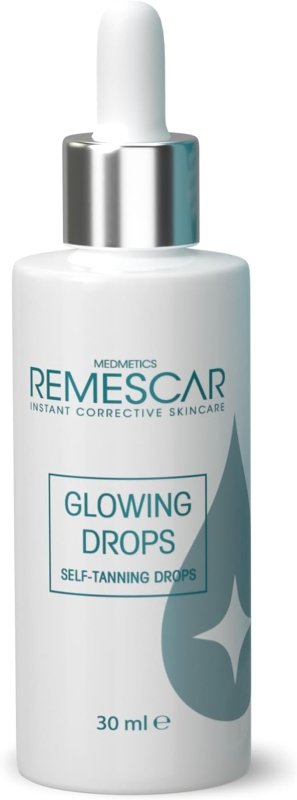 Remescar Self Tanning Face Drops 30ml - Glow Drops For Bronzing - Fake Tan Glowing Drops to Add To Moisturiser & Skin Care Routine - Facial Self-Tanning Enhancer - Bronzer Serum for Glowing Skin - British D'sire Main image