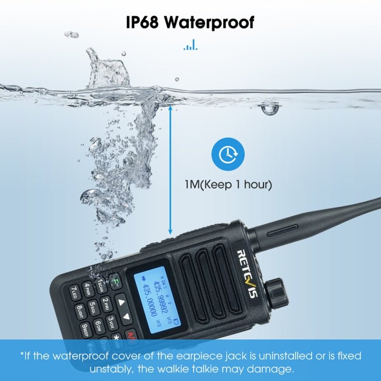 RETEVIS RA89 UV Dual - segment IP68 Waterproof Dual - guard Dual - standby Walkie Talkie(US Frequency 144 - 148/420 - 450MHz) - British D'sire