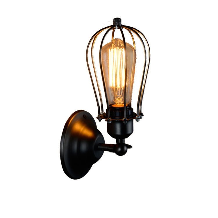 Retro Double Head Grapefruit Wrought Iron Antique Restaurant Corridor Aisle LED Wall Lamp with Edison LED 4W(Single Head) Secondary image