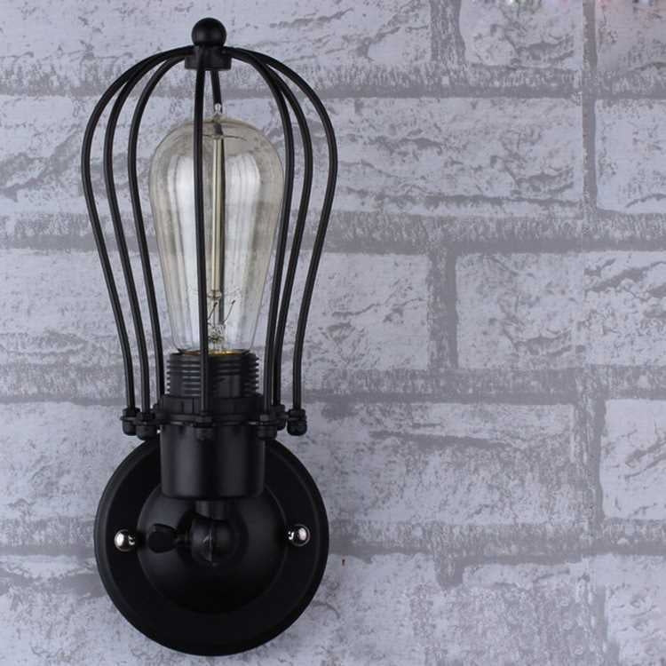 Retro Double Head Grapefruit Wrought Iron Antique Restaurant Corridor Aisle LED Wall Lamp with Edison LED 4W(Single Head) - British D'sire