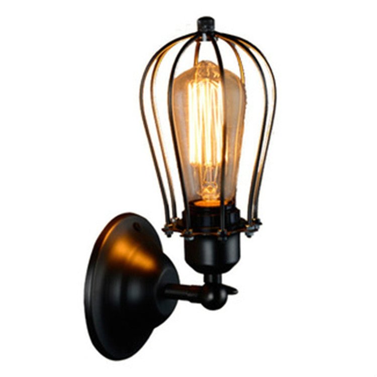 Retro Double Head Grapefruit Wrought Iron Antique Restaurant Corridor Aisle LED Wall Lamp with Edison LED 4W(Single Head) - British D'sire Main image