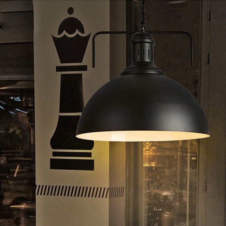 Retro Industrial Pendant Light Creative Single Head Iron Art Hanging Lamp E27 Bulb Perfect for Kitchen Dining Room Bedroom Living Room (Color:Black Size: + Cold White) - British D'sire Main image