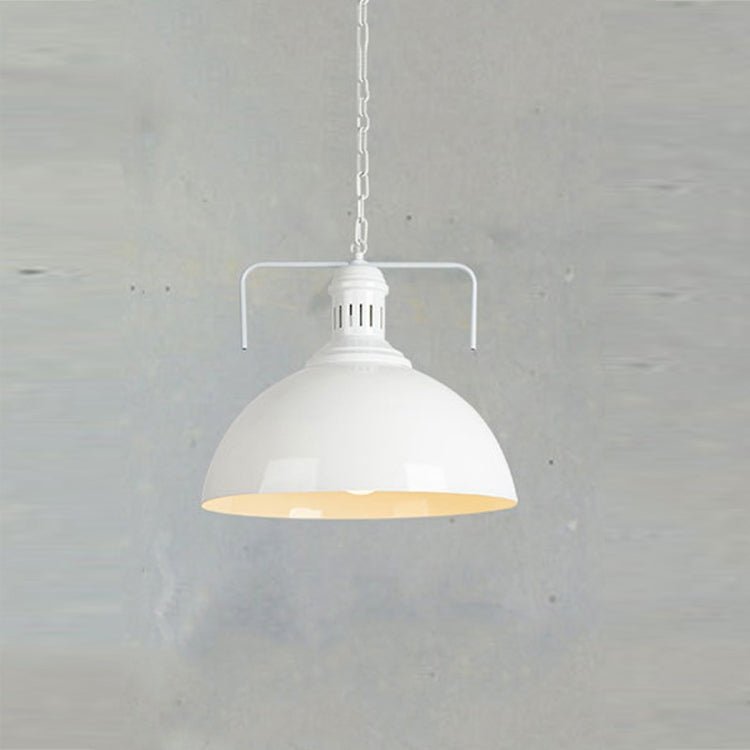 Retro Industrial Pendant Light Creative Single Head Iron Art Hanging Lamp E27 Bulb Perfect for Kitchen Dining Room Bedroom Living Room (Color:White Size: + Warm White) - British D'sire Main image