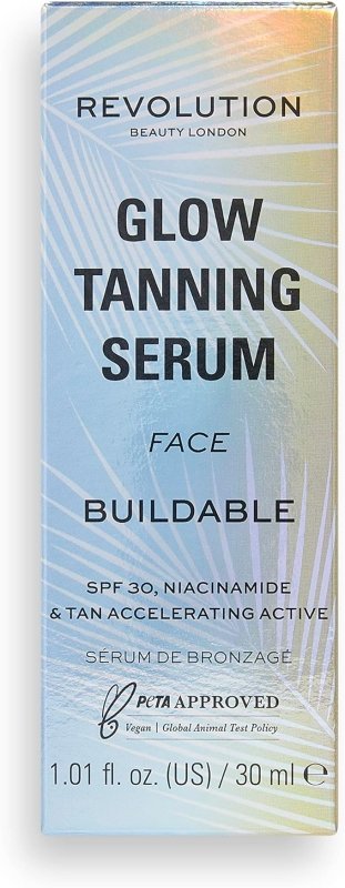 Revolution Beauty London, Glowing Face Tan Serum, with SPF30, Self Tan, 30ml - British D'sire