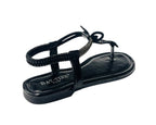 Rhinestone Elastic Ankle Strap Thong Sandals - Sandals - British D'sire
