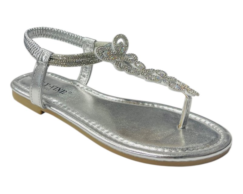Rhinestone Elastic Ankle Strap Thong Sandals - Sandals - British D'sire