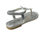 Rhinestone Elastic Ankle Strap Thong Sandals - Sandals - British D'sire