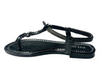 Rhinestone Elastic Ankle Strap Thong Sandals - Sandals - British D'sire